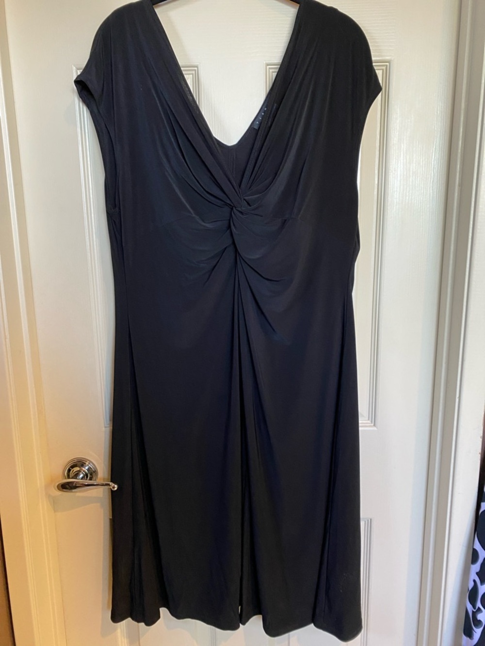 Tiana B. Black Knot-Front Midi Dress
